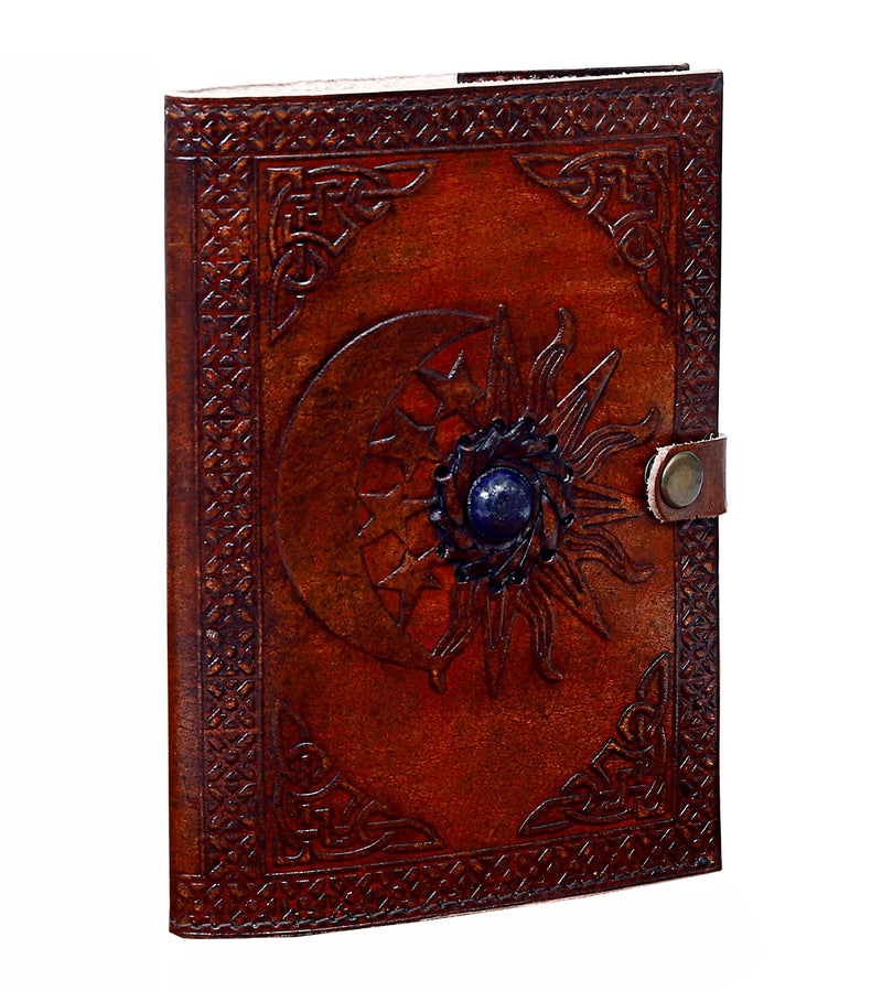 [Australia - AusPower] - Leather Journal with Lined Pages - Sun & Moon Leather Bound Writing Journal for Women & Men (5x7 in) Lined Journals for Women, Leather Bound Notebook Ruled Journal & Diary, Lined Journal for Writing 