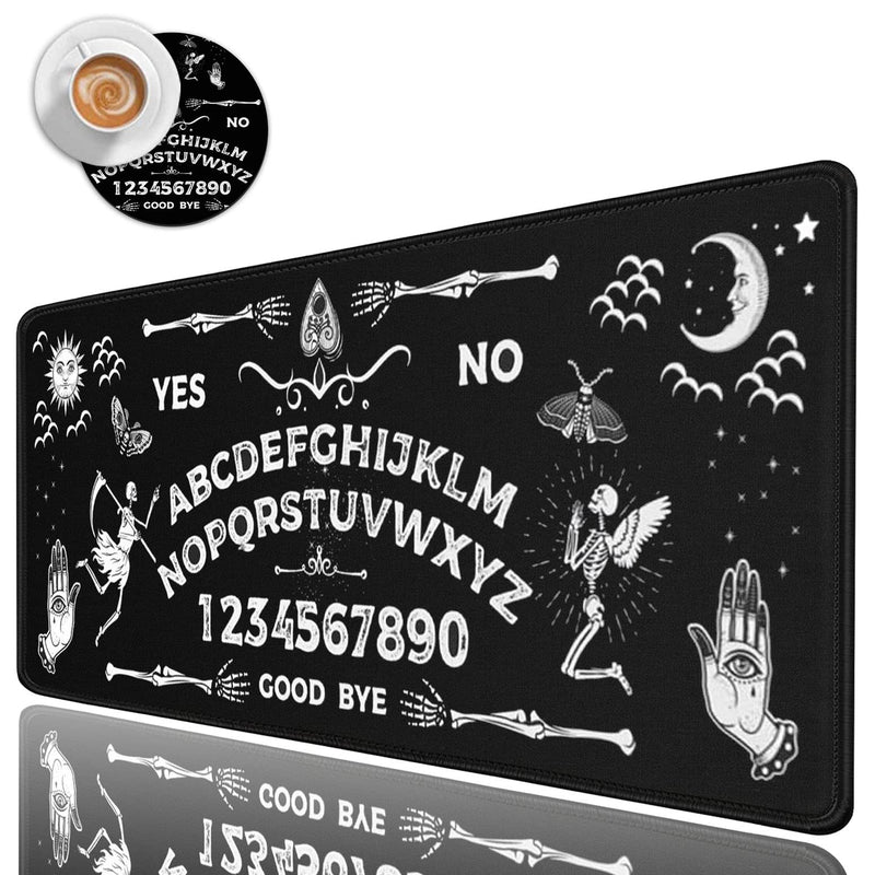 [Australia - AusPower] - Large Gaming Mouse Pad, Long Extended XL Ergonomic Mousepad Desk Pad, Large Rubber Mice Pads Stitched Edges, 31.5'' X 11.8'+ Cup Coaster , Ouija Board Pattern Yu-mouse pad-2-97 
