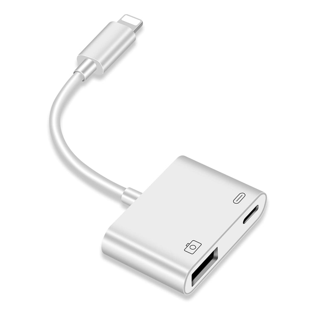 [Australia - AusPower] - Miscloder Lightning to USB3 Camera Adapter with Charging Port Portable USB Female OTG Adapter for iPhone Charge Cable Compatible with ipad/USB Flash Drive/Keyboard/Mouse Plug and Play 