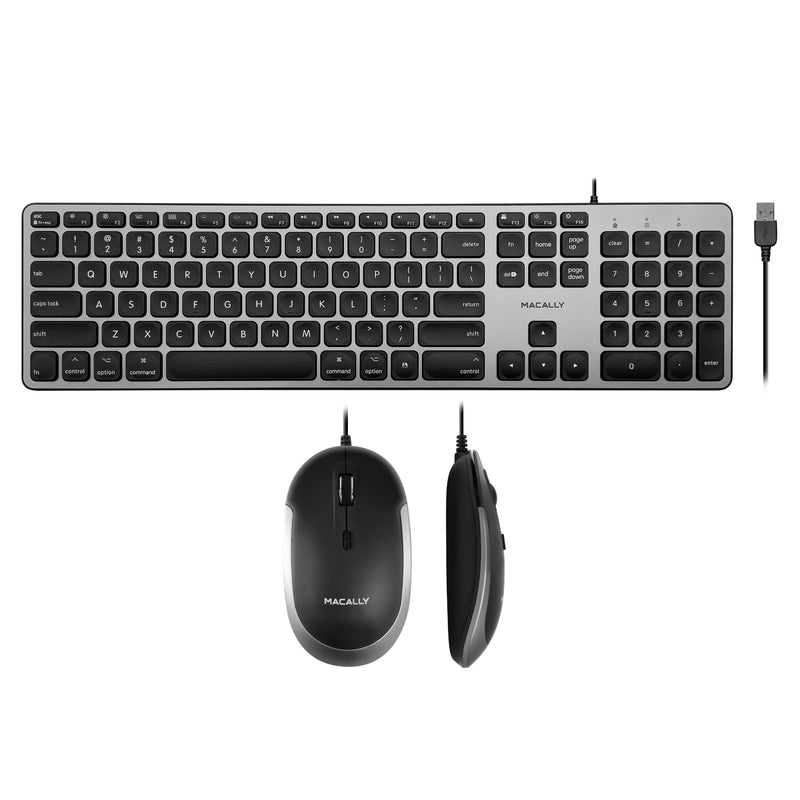[Australia - AusPower] - Macally Backlit Keyboard and Mouse Combo, Enhance Your Workflow 