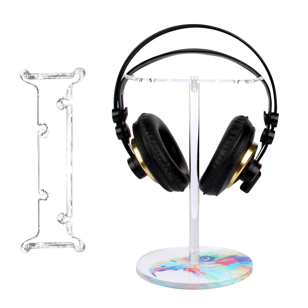 [Australia - AusPower] - Acrylic Headphone Stand Headset Holder,Transparent Desktop Gaming Headset Stand Hanger Rack for Desk with 2 Earphone Hangers(Color Eagle/Hawk) Color Eagle/Hawk 