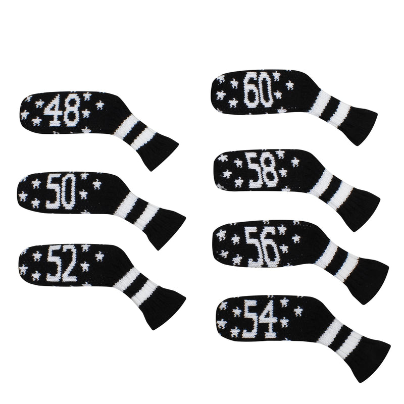 [Australia - AusPower] - Scott Edward Knitted Wedge Golf Iron Headcovers 7 PCS Club Protector 48,50,52,54,56,58,60 Degree 
