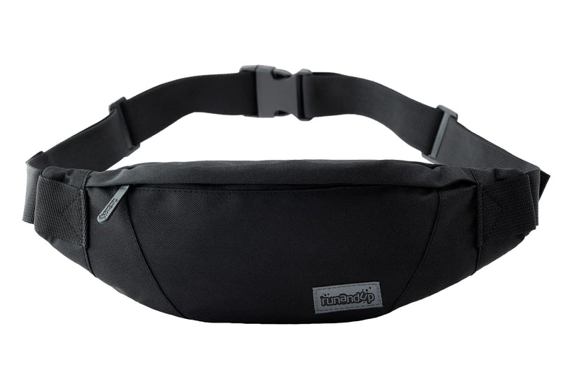 [Australia - AusPower] - Waist Bag for Men Women Waterproof Fanny Pack with Adjustable Strap for Running Walking Traveling (Black) Large-Black(3 Zipper Pockets) 