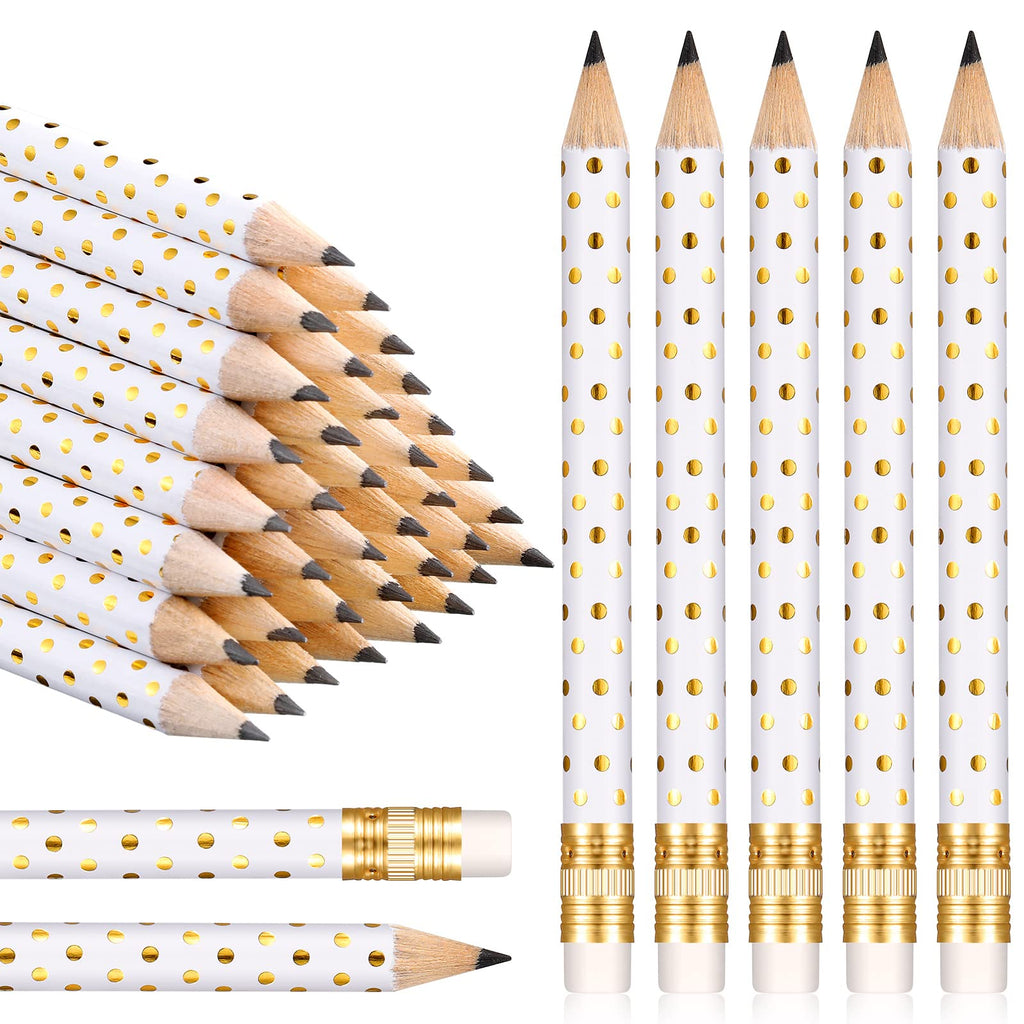 [Australia - AusPower] - 50 Pcs Golf Pencils Half Pencils with Eraser Wooden Small Pencils Sharpened Game Pencils Pocket Mini White Pencils for Kids Baby Shower Bridal Shower Wedding Golf School Office Supplies 