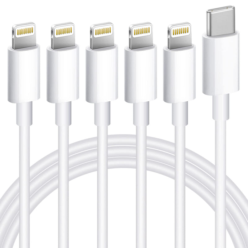 [Australia - AusPower] - 【5 Pack】USB C to Lightning Cable 6Ft, 【Apple MFi Certified】iPhone Charger Cord Fast Charging, iPhone Fast Charger Cable for 13/13 Mini/13 Pro/13 Pro Max/12/11/SE/XR/8, iPad, AirPods and More 