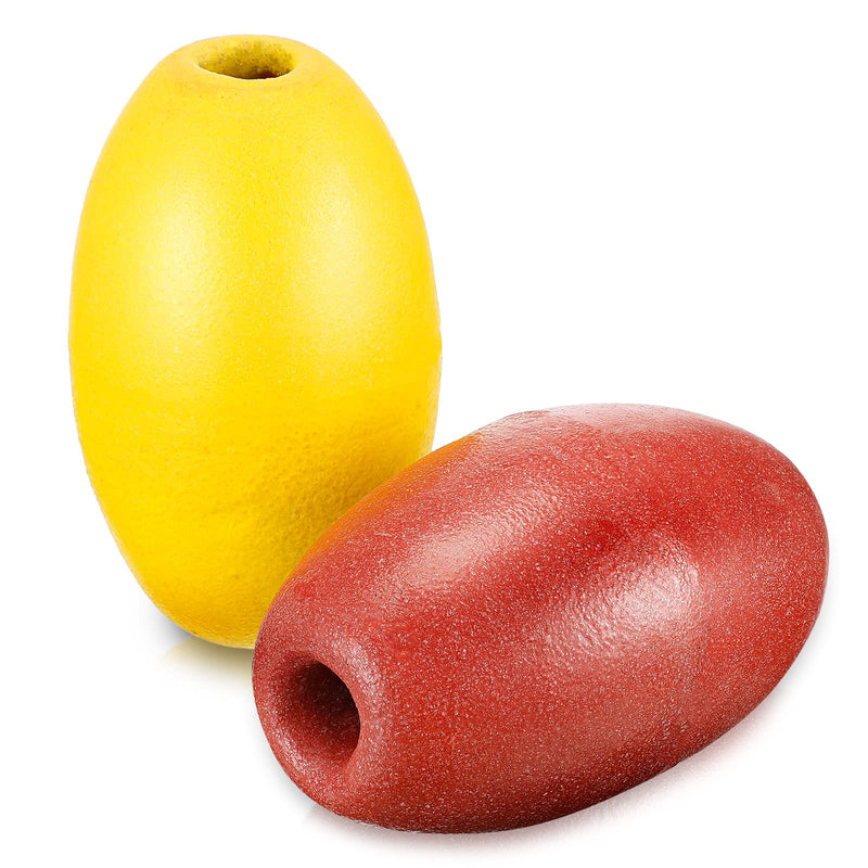 [Australia - AusPower] - Jerify 2 Pieces Fishing Floats Red and Yellow Anchor Float Buoy 3.5 x 5.5 Inches Buoys for Rope Lake Float Anchor for Rope Pools Water Ski Ropes 