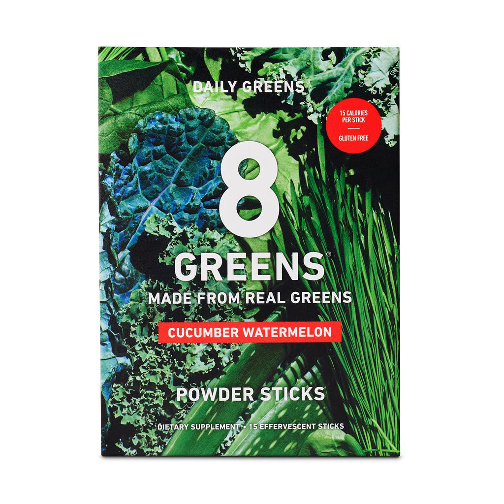 [Australia - AusPower] - 8Greens Daily Powder Sticks - Vegan Super Greens Powder & Multi Vitamins Supplements, Watermelon Cucumber (Pack of 15 Sticks) 