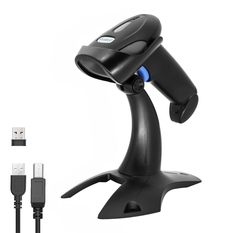 [Australia - AusPower] - SNADUU 2D QR Scanner Wireless Barcode Scanner with Stand, Automatic Bar Code Reader CMOS Supports DataMatrix PDF417 1D Screen Barcode, USB Wired POS Scanner for Windows, Mac, Linux 