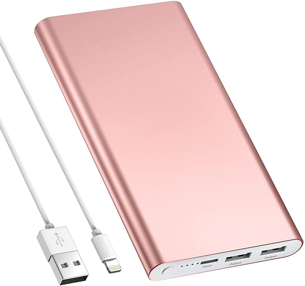 [Australia - AusPower] - Pilot 4GS Portable Charger,12000mAh Fast Charging Power Bank Dual 3A High-Speed Output Battery Pack - Rose Gold 