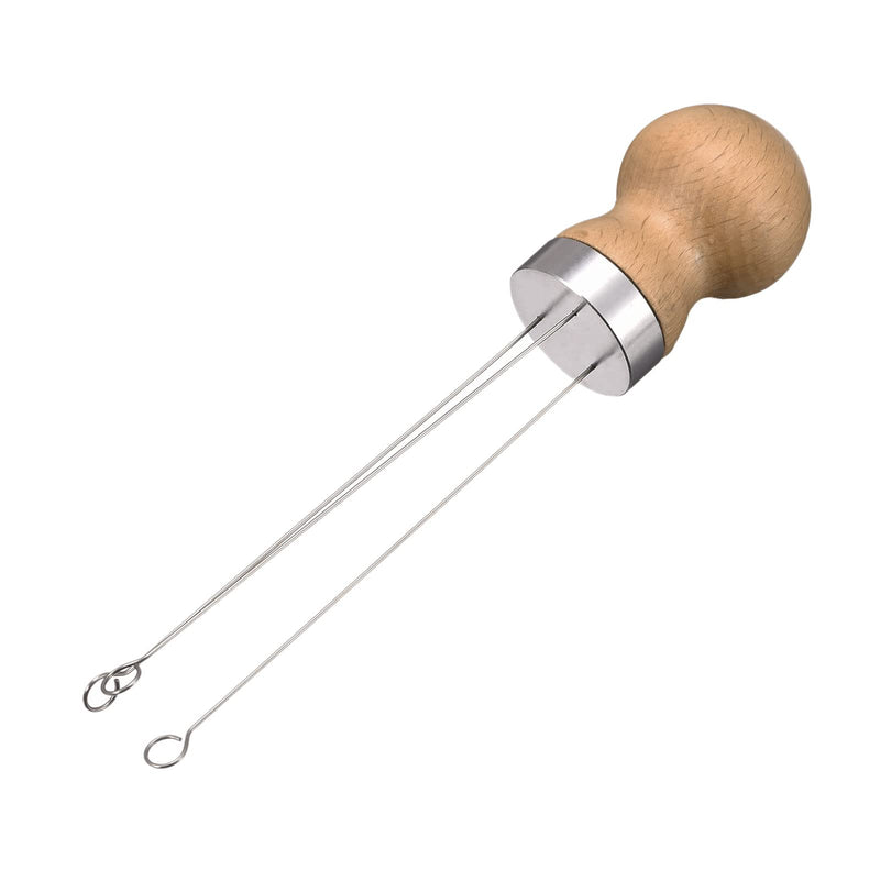 [Australia - AusPower] - MECCANIXITY Coffee Sieve Stirrer 97mm Long Rod 304 Stainless Steel with Beech Wood Handle 