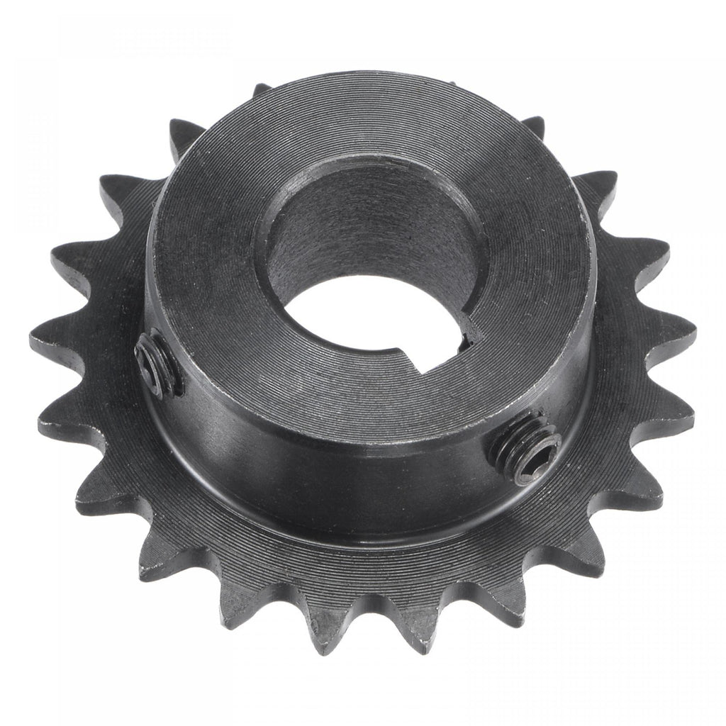 [Australia - AusPower] - uxcell 21 Tooth Roller Sprocket B Type, 25 Chain, Single Strand 1/4" Pitch, 14mm Bore Black Oxide C45 Carbon Steel, Keyway with 2 Set Screws for ISO 04C 