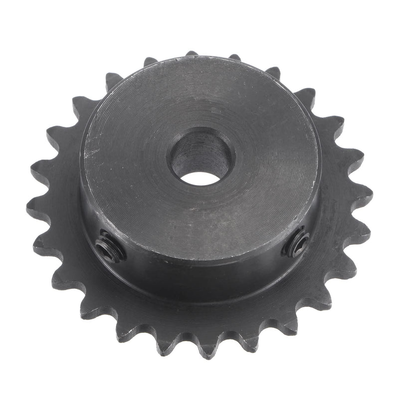 [Australia - AusPower] - uxcell 24 Tooth Roller Sprocket B Type, 25 Chain, Single Strand 1/4" Pitch, 8mm Bore Black Oxide C45 Carbon Steel with Set Screws for ISO 04C 