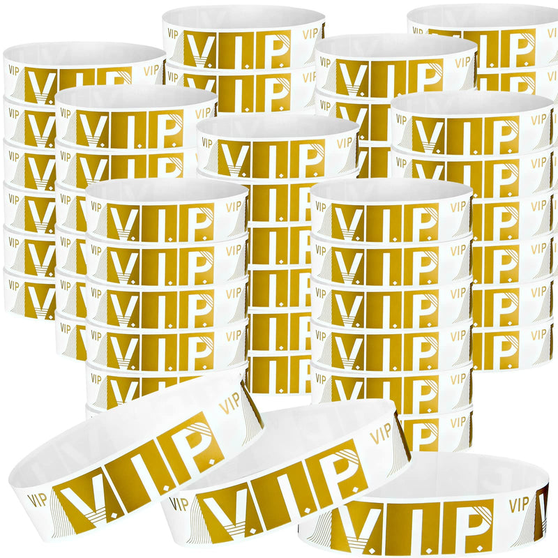 [Australia - AusPower] - Vip Wristbands for Events Vip Bracelets Paper Gold Waterproof Armbands for Party Wristbands Lightweight for Amusement Parks Concerts Fairs Festivals and Events 500 