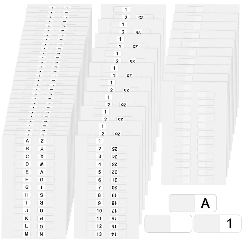 [Australia - AusPower] - 1290 Pieces Plastic Self Stick Index Tabs A-Z Alphabet 1-25 Number Blank Tabs Side Mount Adhesive Tag Numbered Sticker Tabs for Office Notebook Books Pages Supplies, 1 Inch 
