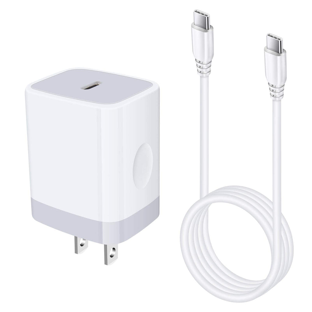 [Australia - AusPower] - USB C Box Fast Wall Charger for Samsung Galaxy S22 Ultra/S21 FE 5G/A13 5G/S21/Z Fold 3/Z Flip 3/S20FE/A52/A12/A32,Pad Pro, Google Pixel 6 Pro 5 4 XL/3/2,20W PD Power Adapter with 6FT Type C to C Cable White 