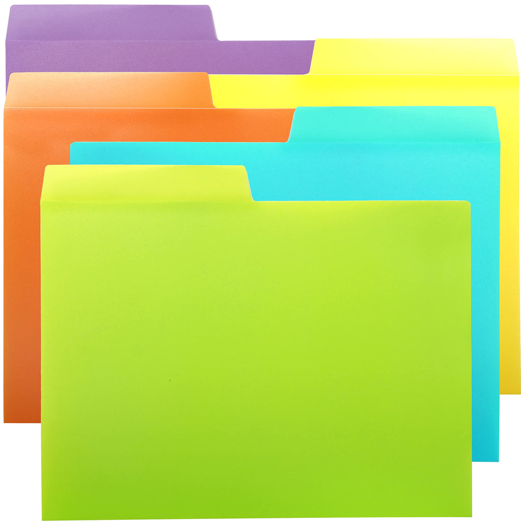 [Australia - AusPower] - Youngever 10 Pack Plastic Tab Folders - Heavy Duty Plastic Tab Folder, in 5 Colors 
