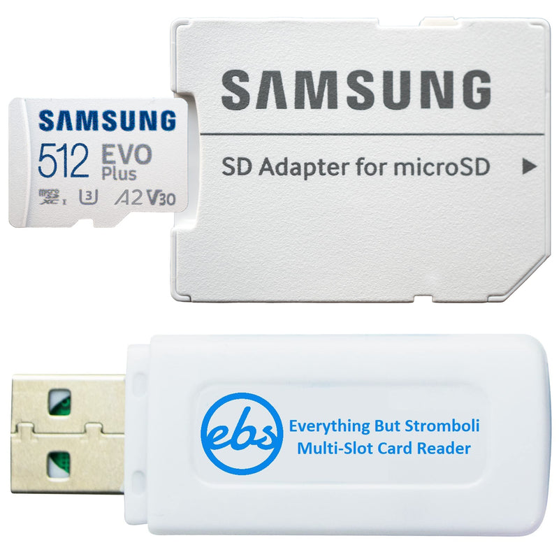 [Australia - AusPower] - Samsung Evo Plus 512GB Micro SDXC Memory Card Class 10 A2 UHS-I U3 Works with Android Phones - Galaxy A51, A50, A40, A30 (MB-MC512KA) Bundle with (1) Everything But Stromboli MicroSD & SD Card Reader 