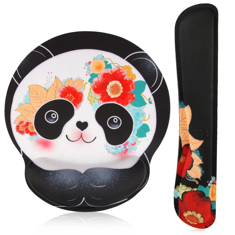 [Australia - AusPower] - Keyboard Wrist Rest and Mouse pad, Ergonomic Design, Anti-Slip, Memory Foam(Panda) - BILLION FUN FORMULA cute panda 