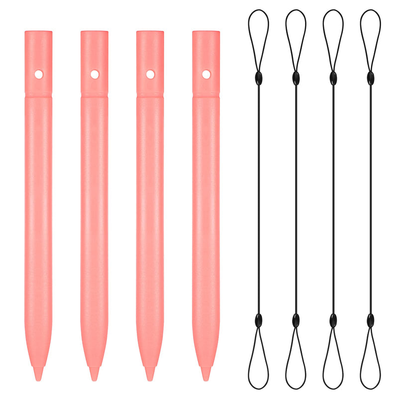 [Australia - AusPower] - 4.5 Inch Replacement Stylus Drawing Pen 4 Pieces Toddler Drawing Tablet Pens Kids' Electronics Pens with 4 Hanging Rope for LCD Writing Tablet (Light Pink) Light Pink 