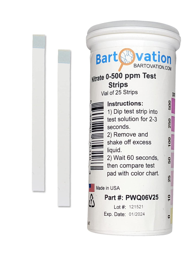[Australia - AusPower] - Nitrate 0-500 ppm Test Strip [Vial of 25 Strips] 