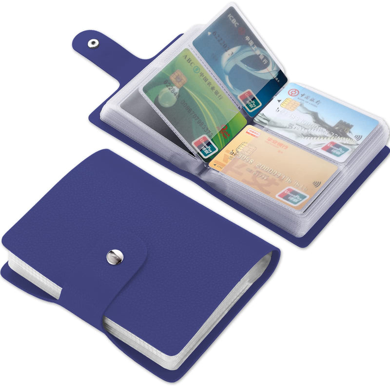 [Australia - AusPower] - Angimi Leather Credit Card Holder, Business Card Organizer with 60 Card Slots for Storing and Preventing Credit Card or Business Card Loss (Blue) Blue 