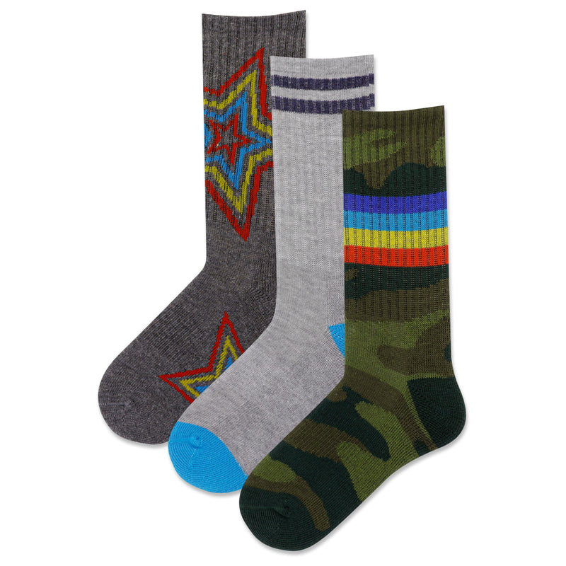 [Australia - AusPower] - Hot Sox unisex-child Crew Socks X-Small Multi-colored 
