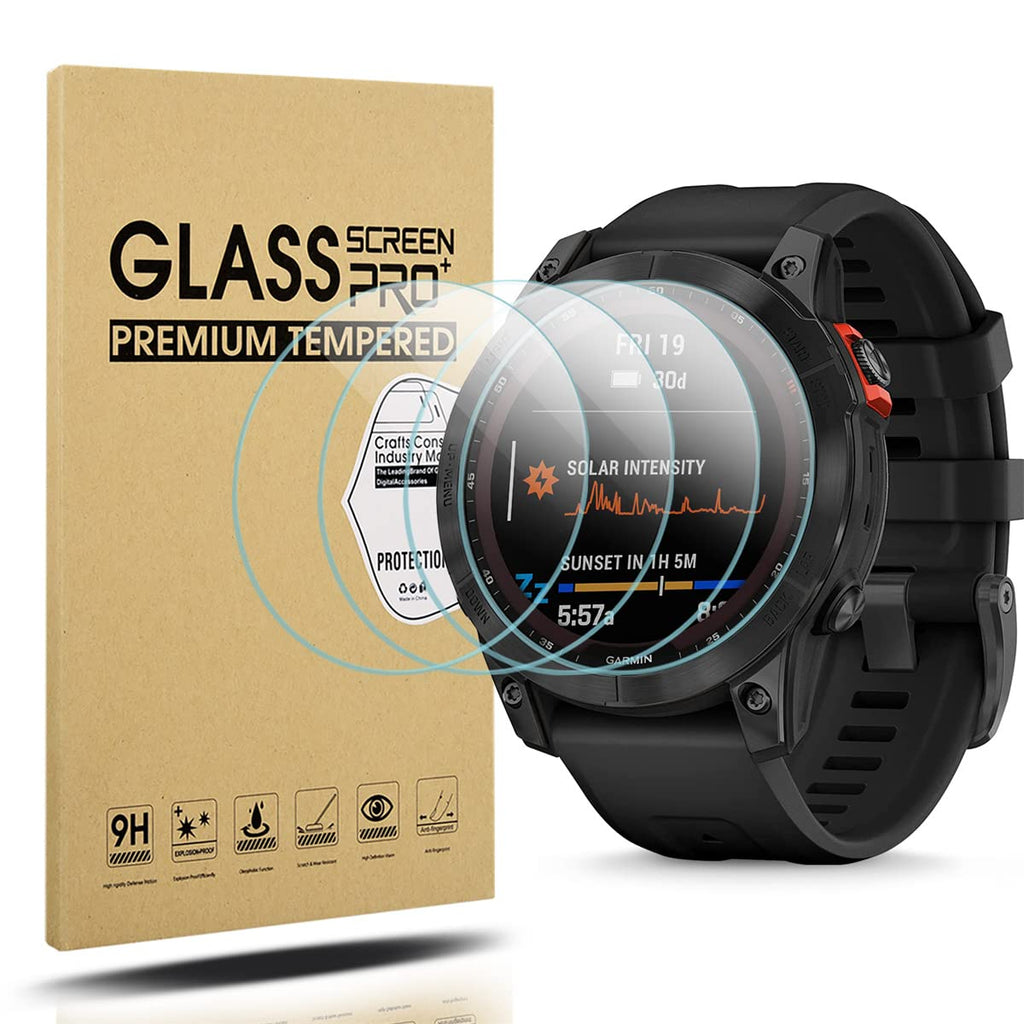 [Australia - AusPower] - Suoman 4-Pack for Garmin Fenix 7/7 Solar /7 Sapphire Solar Screen Protector Tempered Glass,Smart Watch 2.5D Ultra-Thin for Garmin Fenix 7 Sapphire Solar 47mm Screen Protector 