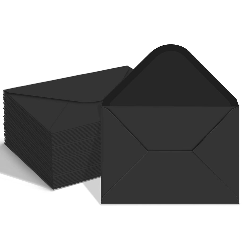 [Australia - AusPower] - 100 Pack 4x6 Envelopes for Invitations, Black A6 Envelopes, Postcard Envelopes, Photo Envelopes, Used for Graduation, Wedding, Baby Shower--(6.5 x 4.75 Inches) (black) 