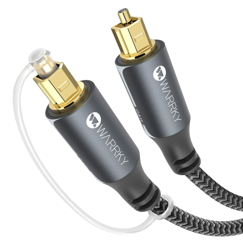 [Australia - AusPower] - Optical Audio Cable, WARRKY 3.3ft Optical Cable [Braided, Slim Metal Case, Gold Plated Plug] Digital Audio Fiber Optic Cable Toslink, Compatible with Sound Bar, TV, Samsung, Vizio, Bose, LG, Sony 