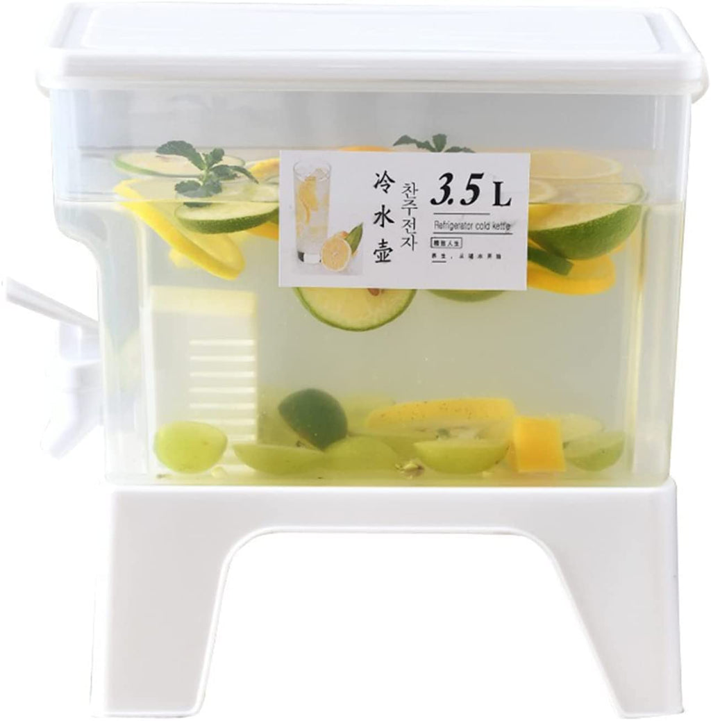 [Australia - AusPower] - Suner Plastic Refrigerator Drink Dispenser Iced Beverage Dispenser with Removable Base, 3.5L Drinking Water Jug Dispenser Cold Kettle with Spigot for Parties, Weddings 