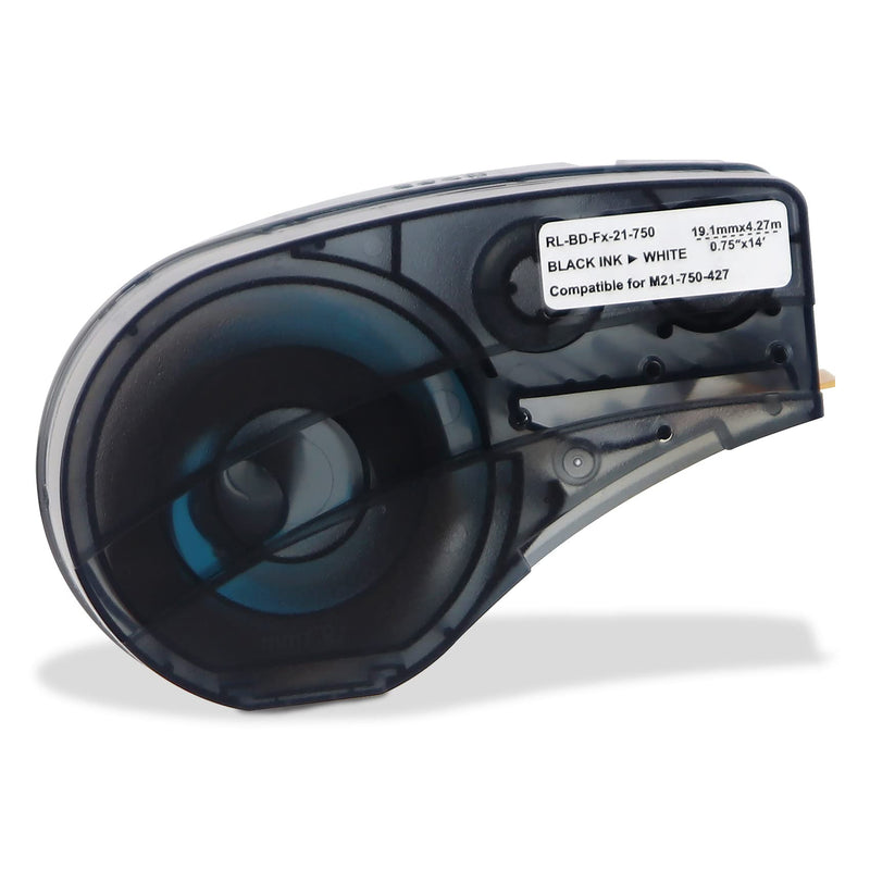 [Australia - AusPower] - 3/4" Vinyl Label Replacement M21-750-427 Label, Compatible with BMP21-PLUS and BMP21-LAB Label Printers,for Lab Labels, Wire Cable, Electrical Panels, Black on White ,0.75" Width,14' Length 