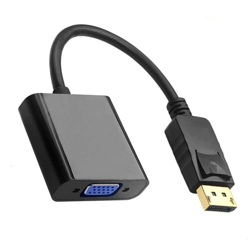 [Australia - AusPower] - DP to VGA Adapter,Display Port to VGA Adapter Gold-Plated (Male to Female) Compatible with Computer Desktop Laptop PC Monitor Projector HDTV Black DP TO VGA 