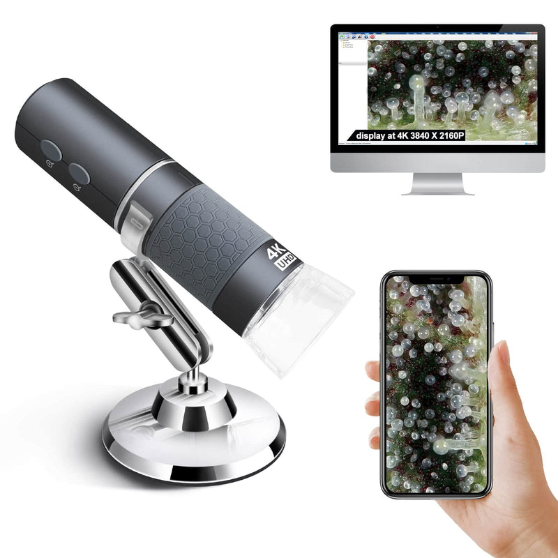 [Australia - AusPower] - Ninyoon 4K WiFi Microscope for iPhone Android PC, 50-1000X USB Digital Microscope Wireless Super HD Endoscope Camera Compatible with All Cellphones iPad Android Tablet Windows Mac Chrome Linux 