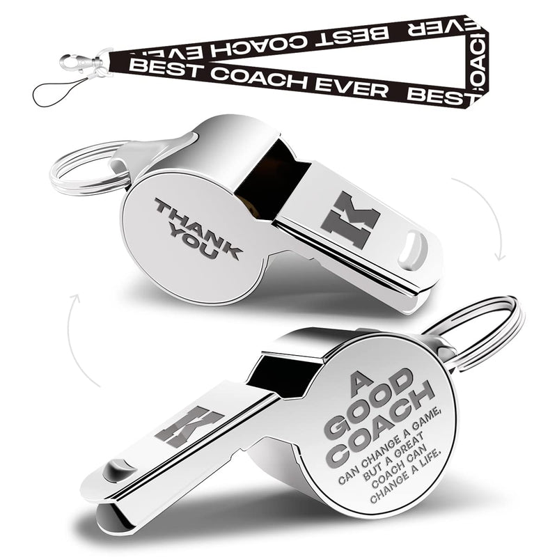 [Australia - AusPower] - QIBAJIU Whistles with Lanyard,Letter K, Coach Whistle, Football Gifts, Football Soccer Hockey Basketball Volleyball Baseball Coach Gifts for Men Women Teacher Thank You Cheer Coach Gift – Coach 