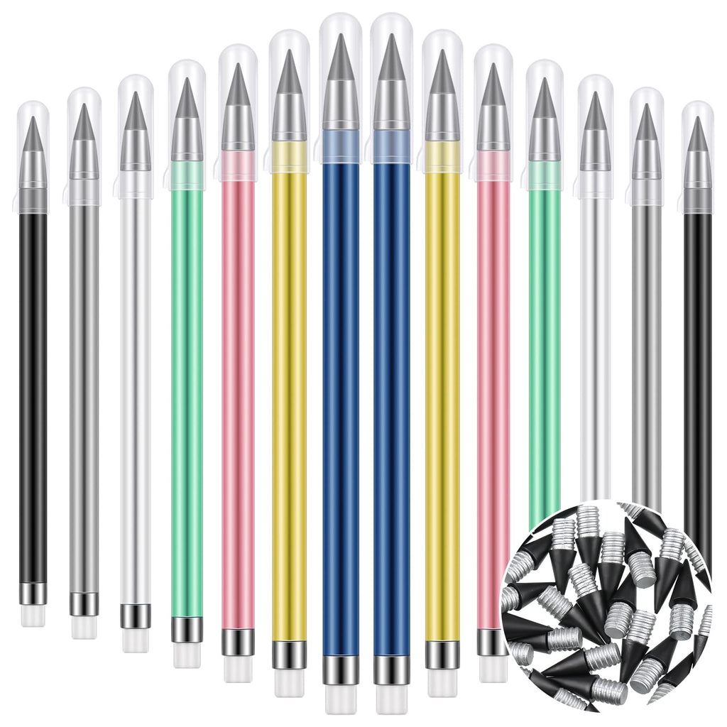 [Australia - AusPower] - 50 Pcs Inkless Pencil Reusable Everlasting Pencil with Eraser Colorful Pencils Forever Pencil Included 20 Pcs Inkless Pencil with 30 Pcs Replaceable Graphite Nib for Home School Office Writing Drawing 