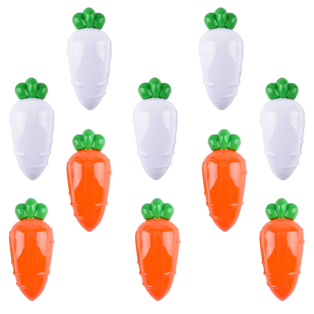 [Australia - AusPower] - INGRINC 10pcs Easter Plastic Carrot Containers Unique Easter Empty Eggs Alternative Detachable Carrot Candy Boxes for Easter Toys Egg Hunt Supplies Easter Basket Fillers 