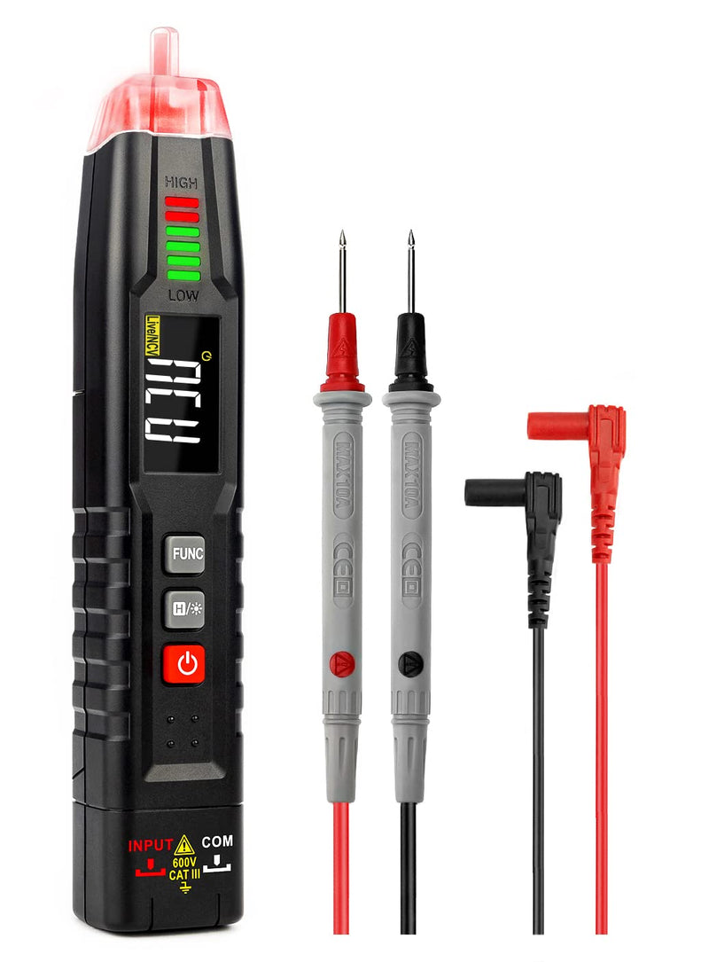 [Australia - AusPower] - KAIWEETS Voltage Tester Non Contact Voltage Tester Circuit Tester with Test Leads, Auto Measuring Wire Tester for ACV/DCV Multifunction Electric Detector ST100 