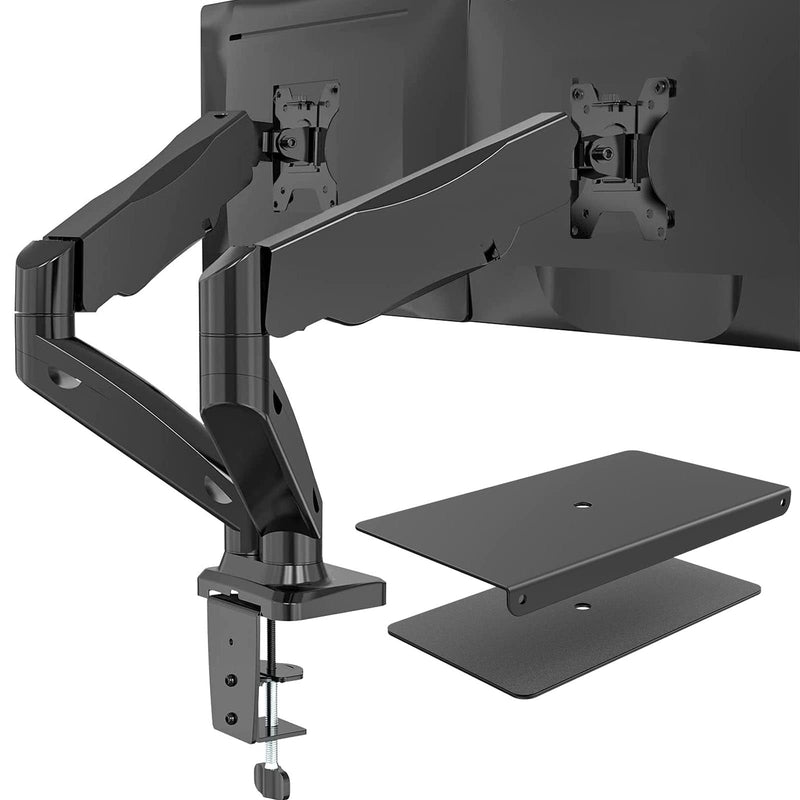 [Australia - AusPower] - WALI Bundle – 2 Items: Dual Monitor Stand Arms Mount and Steel Reinforcement Bracket 