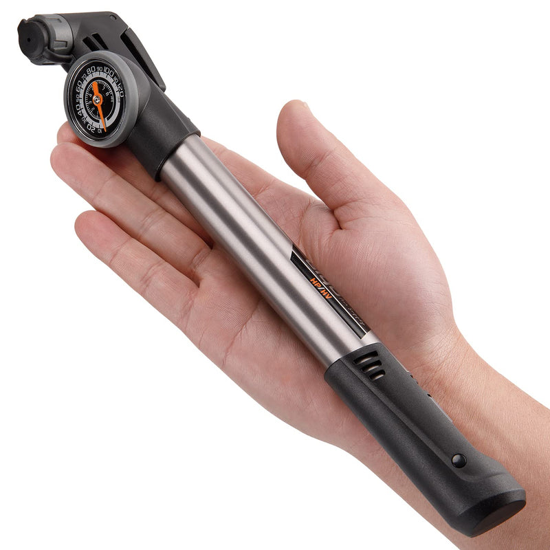 [Australia - AusPower] - Mini Bike Pump with Pressure Gauge - Presta & Schrader Bike Tire Pump - 120 PSI Portable Bicycle Air Pump for Road & Mountain Bike Style:A 