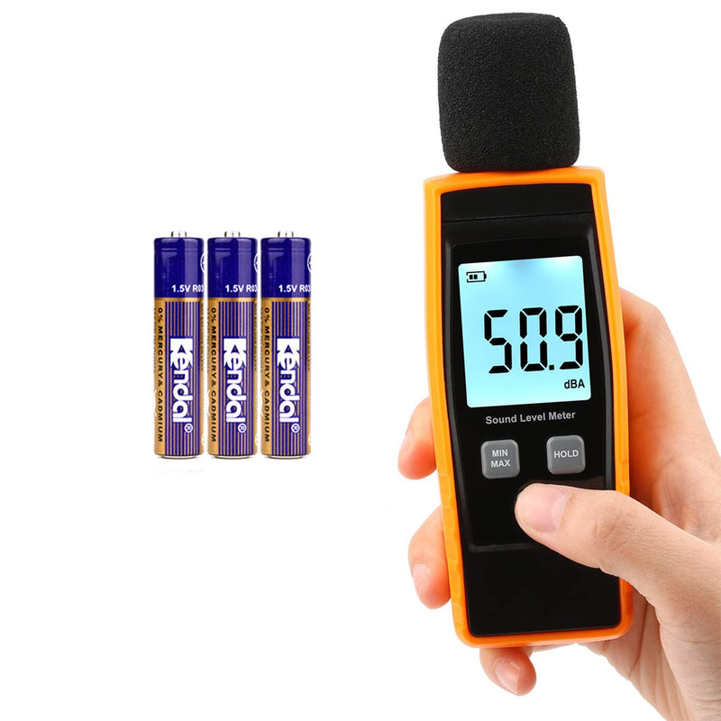 [Australia - AusPower] - Decibel Meter, Portable SPL Meter (Sound Pressure Level Meter), Digital Noise Meter, Range 30-130dB(A) db Meter, Noise Volume Measuring Instrument, Sound Monitoring Tester (Battery Included) Yellow 