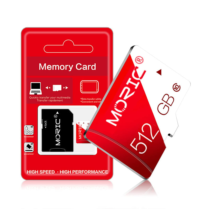 [Australia - AusPower] - 512GB Micro SD Card with SD Adapter Class 10 High Speed Memory Card for Smartphone Computer Game Console, Dash Cam, Camcorder, Surveillance, Drone 