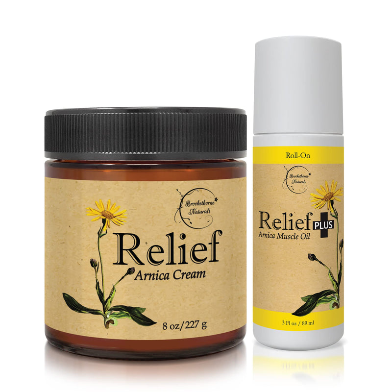 [Australia - AusPower] - Relief Arnica Cream & Relief Plus Muscle Oil - Massage Lotion & Oil Set 