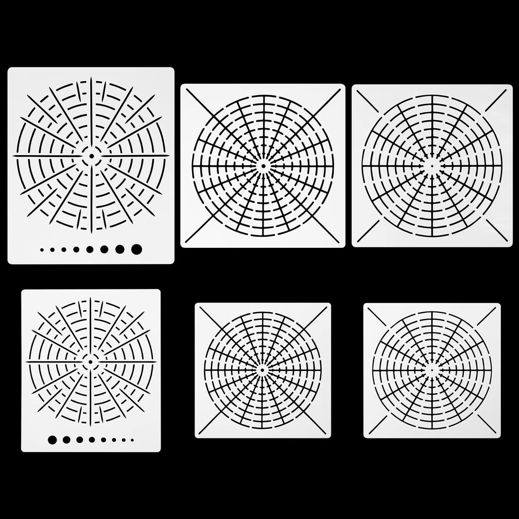 [Australia - AusPower] - 6 Pieces Large Mandala Dot Painting Stencils Reusable Stencils Segment Mandala Template, 9.85/ 11.8 Inches Mandala Stencil for DIY Wall Tile Paper Fabric Glass Metal Art, 2 Sizes 