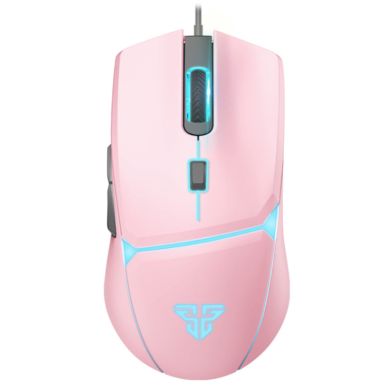 [Australia - AusPower] - FANTECH Wired Gaming Mouse Up to 8000DPI, 6 Programmable Buttons PC Gaming Mice, Ergonomic Mouse with RGB Backlit, Ergonomic Gamer Laptop PC Mouse for Windows/PC/Mac/Laptop Gamer - Pink 