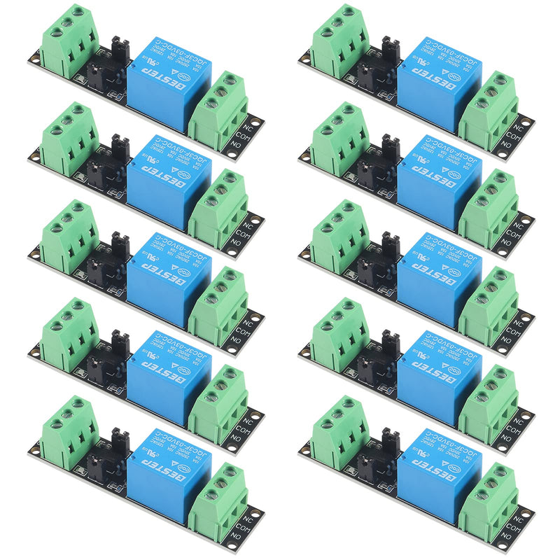 [Australia - AusPower] - Alinan 10pcs 1 Channel 3V Relay High Level Relay Power Switch Board, Optocoupler Module Opto Isolation High Level Trigger for IOT ESP8266 Development Board 
