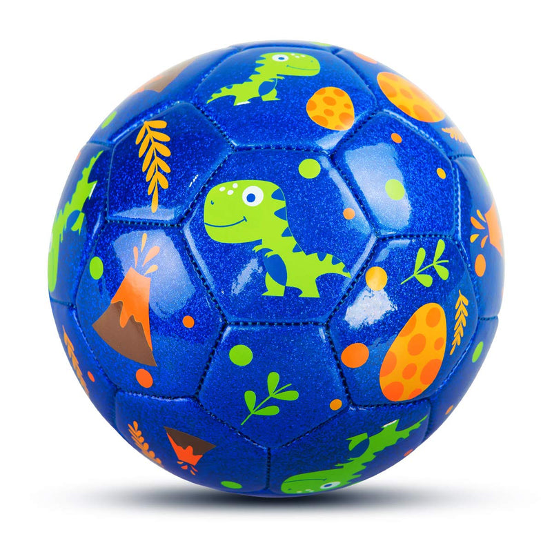 [Australia - AusPower] - Soccer Ball Size2 Size 3 Toddler Soccer Ball Cartoon Ball Baby Soccer Ball for Kids Years 3 4 5 6 7 8 9 10 Indoor Outdoor Blue Dinosaur 