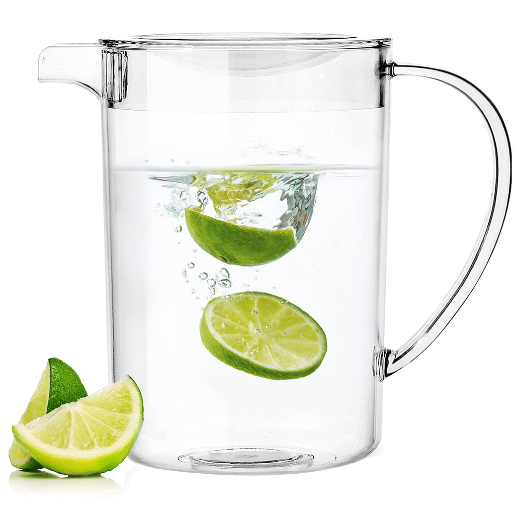 [Australia - AusPower] - Youngever 2 Quarts Plastic Pitcher With Lid, Clear Wide Plastic Pitcher Great for Iced Tea, Sangria, Lemonade, and More 