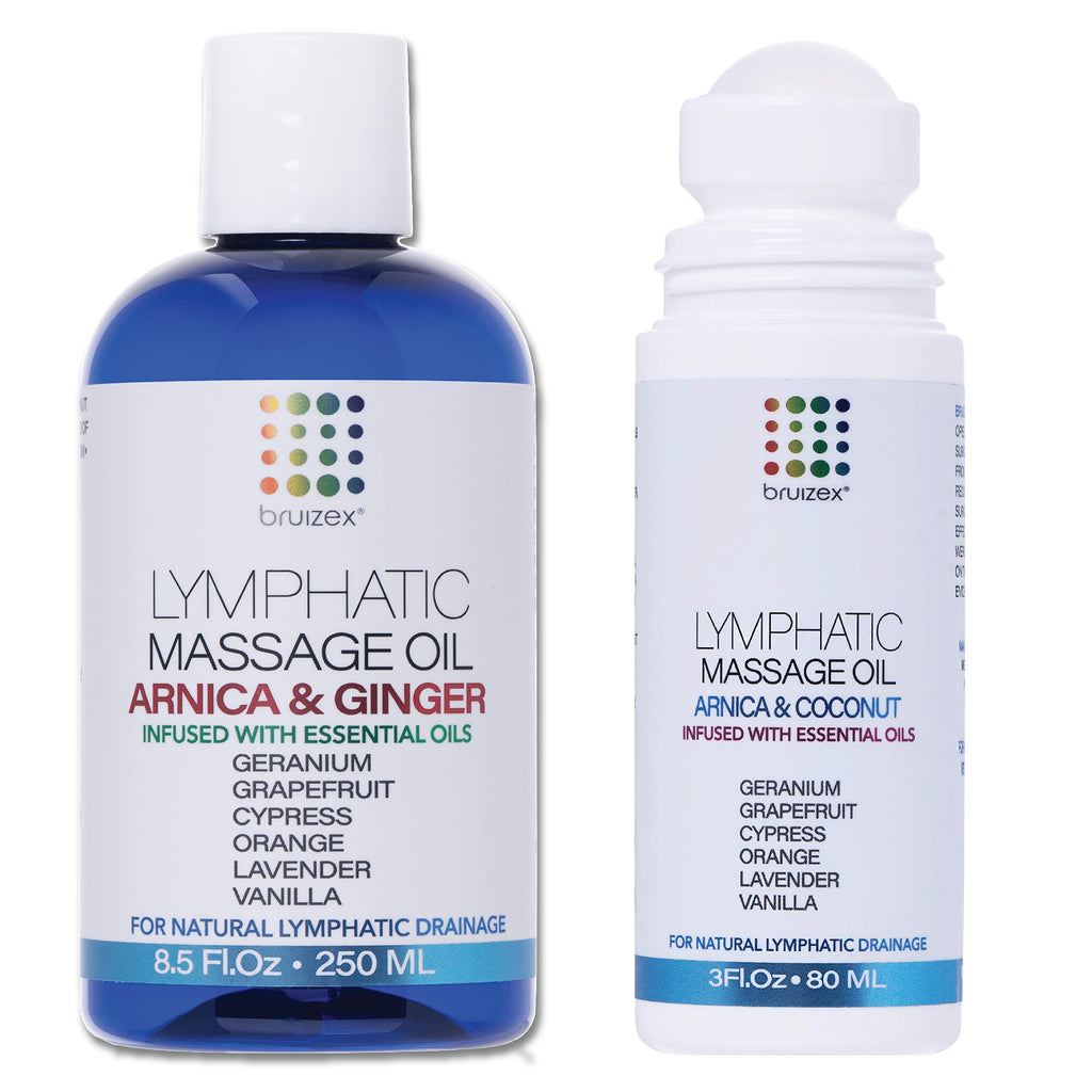 [Australia - AusPower] - Lymphatic Massage Ginger Oil with Arnica and Massager for Manual Lymphatic Drainage, Post Surgery Recovery, Lymphedema, Lipedema, Liposuction, 360 Lipo, BBL, Lipo Foam 