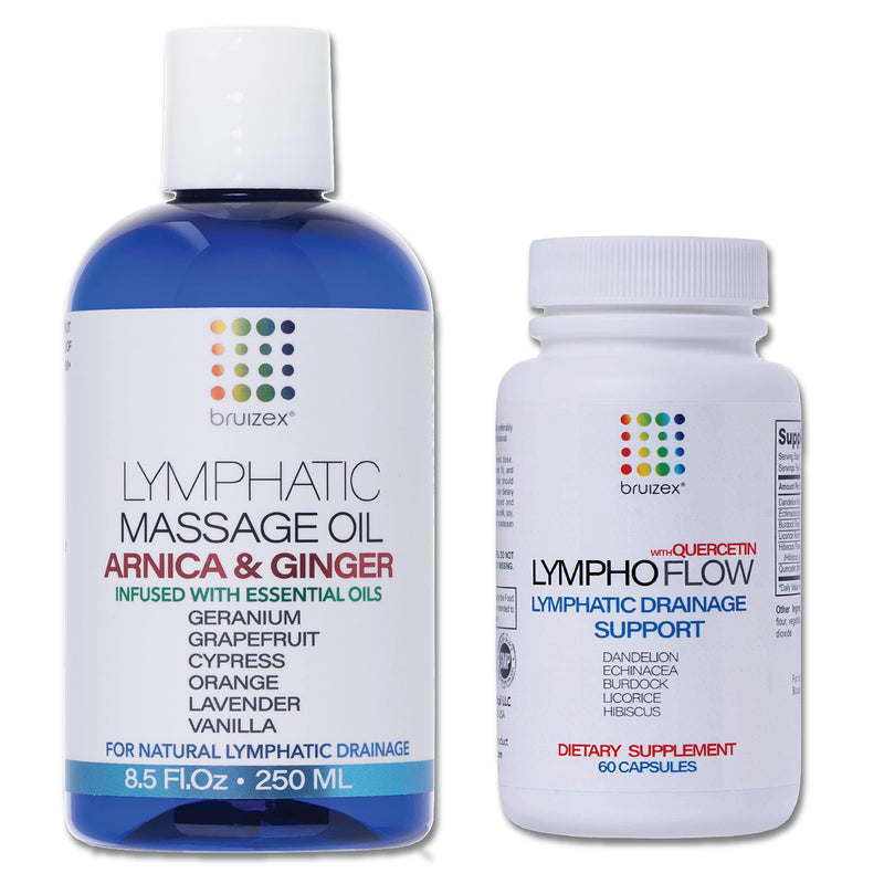 [Australia - AusPower] - Lymphatic Massage Ginger Oil with Arnica and Supplements for Manual Lymphatic Drainage, Post Surgery Recovery, Lymphedema, Lipedema, Liposuction, 360 Lipo, BBL, Lipo Foam and 