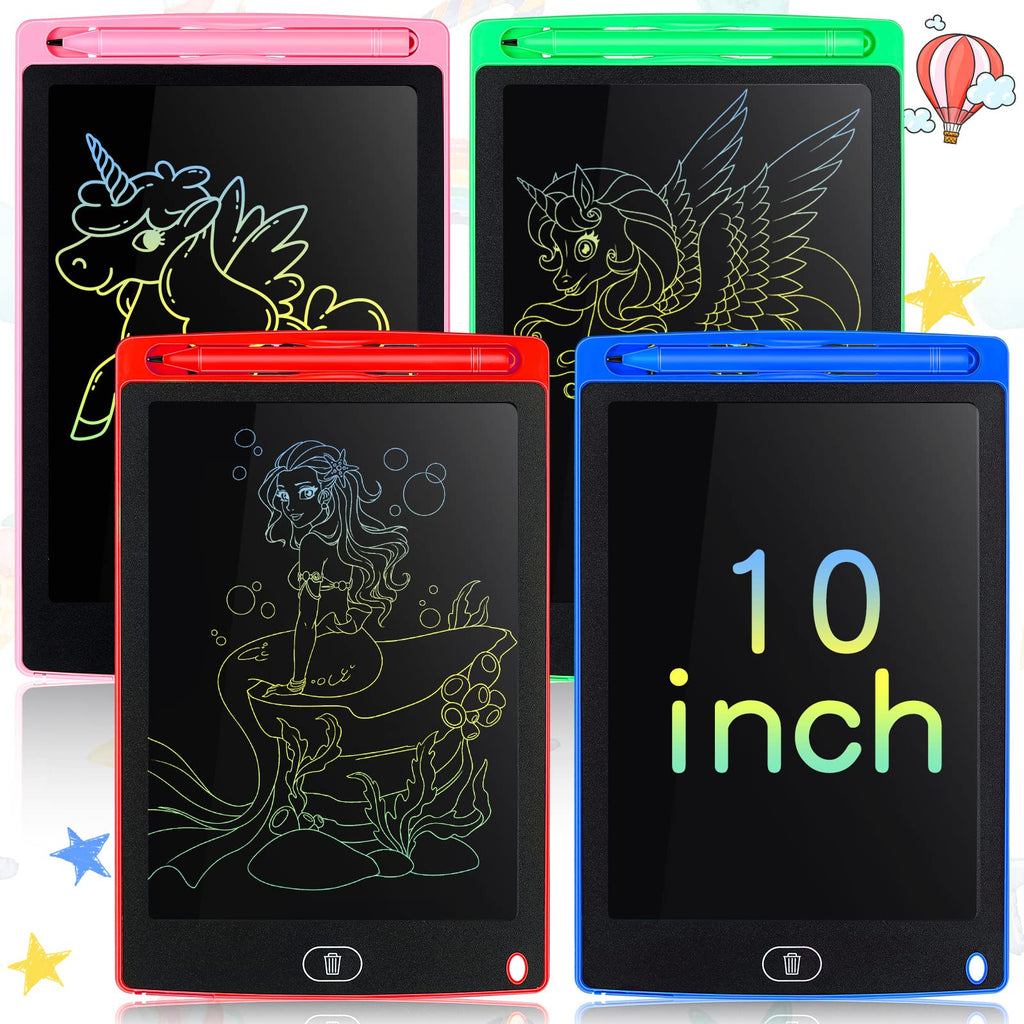 [Australia - AusPower] - 4 Pieces 10 Inch LCD Writing Tablet Doodle Board Electronic Toy Colorful Screen Doodle Drawing Pad for Kids Erasable Reusable Drawing Tablets Educational Learning Toy for Boys Girls 